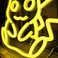 Cute Electric Mouse LED Neon Sign Yellow Cartoon Lightning Mouse Wall Decor for Bedroom Game Room