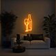 Weinflasche und Weinglas LED-Neonschild Wohnzimmer Bar