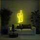 Weinflasche und Weinglas LED-Neonschild Wohnzimmer Bar