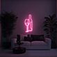 Weinflasche und Weinglas LED-Neonschild Wohnzimmer Bar