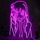 Anime Style Girl Mask LED Neon Sign Pink Purple Aesthetic Wall Decor for Bedroom Game Room Studio