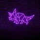 Geometrischer Triceratops Neon LED Neonschild