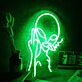 Green Alien LED Neon Sign with Attitude Abstract Character Neon Wall Art for Game Room Studio Man Cave and Modern Space Decor