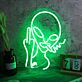 Green Alien LED Neon Sign with Attitude Abstract Character Neon Wall Art for Game Room Studio Man Cave and Modern Space Decor