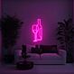 Weinflasche und Weinglas LED-Neonschild Wohnzimmer Bar