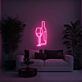 Weinflasche und Weinglas LED-Neonschild Wohnzimmer Bar
