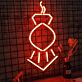 Abstraktes Symbol LED Neonlicht in Orange für moderne Wanddekoration