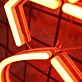 Abstraktes Symbol LED Neonlicht in Orange für moderne Wanddekoration
