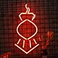 Abstraktes Symbol LED Neonlicht in Orange für moderne Wanddekoration