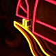 Bunte LED Neonschilder mit Bäumen auf Hügel Motiv für Wohnzimmer und Kinderzimmer