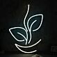 Modernes LED Neonschild Pflanzen Motiv für Wohnzimmer und Studio