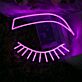 geschlossenes Auge mit Wimpern LED-Neonschild Schlafzimmer