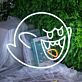 Cute Ghost LED Neon Sign Smiling Ghost Neon Wall Decor for Bedroom Living Room and Halloween Decor