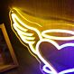 Dekoratives LED Neonschild mit Herz Flügel und Heiligenschein Motiv für Wanddekoration