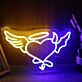 Dekoratives LED Neonschild mit Herz Flügel und Heiligenschein Motiv für Wanddekoration