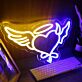 Dekoratives LED Neonschild mit Herz Flügel und Heiligenschein Motiv für Wanddekoration