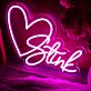 LED Neonschild mit Herz und Schriftzug Motiv dekorative Wanddekoration