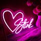 LED Neonschild mit Herz und Schriftzug Motiv dekorative Wanddekoration