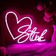 LED Neonschild mit Herz und Schriftzug Motiv dekorative Wanddekoration