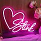 LED Neonschild mit Herz und Schriftzug Motiv dekorative Wanddekoration