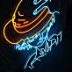 Modernes LED Neonschild mit abstraktem Portrait und Bananen Motiv dekorative Wandbeleuchtung