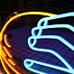 Modernes LED Neonschild mit abstraktem Portrait und Bananen Motiv dekorative Wandbeleuchtung