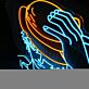 Modernes LED Neonschild mit abstraktem Portrait und Bananen Motiv dekorative Wandbeleuchtung