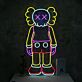 Modernes LED Neonschild abstrakte Figur kunstvolle Neon Wanddekoration im Pop Art Stil