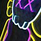 Modernes LED Neonschild abstrakte Figur kunstvolle Neon Wanddekoration im Pop Art Stil