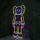 Modernes LED Neonschild abstrakte Figur kunstvolle Neon Wanddekoration im Pop Art Stil
