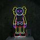 Modernes LED Neonschild abstrakte Figur kunstvolle Neon Wanddekoration im Pop Art Stil