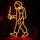 Astronaut mit Kaffeetasse LED-Neonschild Wohnzimmer Bar