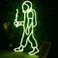 Astronaut mit Kaffeetasse LED-Neonschild Wohnzimmer Bar