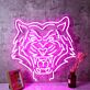 Tiger Head Purple Neon Sign
