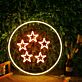 Rundes LED Neonschild mit Sternen modernes Neon Wandlicht dekorative Lichtdekoration
