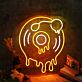 Modernes LED Neonschild Schallplatte mit Noten Retro Musik Motiv stilvolle Wanddekoration