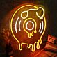 Modernes LED Neonschild Schallplatte mit Noten Retro Musik Motiv stilvolle Wanddekoration