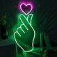 Hand mit Herzsymbol LED-Neonschild Wohnzimmer Schlafzimmer
