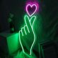 Hand mit Herzsymbol LED-Neonschild Wohnzimmer Schlafzimmer