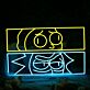 Modernes LED Neonschild abstraktes Gesicht Design künstlerisches Neon Wandlicht für Wohnzimmer Studio oder kreative Räume