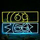 Modernes LED Neonschild abstraktes Gesicht Design künstlerisches Neon Wandlicht für Wohnzimmer Studio oder kreative Räume