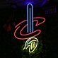 LED Neonschild Zauberhut mit Hand Symbol modernes Neon Wandlicht für Wohnzimmer oder Bar