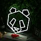 Minimalistisches LED Neonschild Panda Gesicht modernes Neon Wandlicht für Wohnzimmer Schlafzimmer oder stilvolle Wohnräume