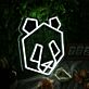 Minimalistisches LED Neonschild Panda Gesicht modernes Neon Wandlicht für Wohnzimmer Schlafzimmer oder stilvolle Wohnräume