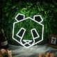 Minimalistisches LED Neonschild Panda Gesicht modernes Neon Wandlicht für Wohnzimmer Schlafzimmer oder stilvolle Wohnräume
