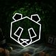 Minimalistisches LED Neonschild Panda Gesicht modernes Neon Wandlicht für Wohnzimmer Schlafzimmer oder stilvolle Wohnräume