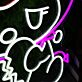 Cartoon Schädel LED Neonschild mit Narrenkappe Abstraktes Herz Motiv Neon Wandlicht
