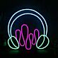 Modernes LED Neonschild Kopfhörer Motiv abstraktes Neon Wandlicht für Musikzimmer Studio Schlafzimmer oder Gaming Raum