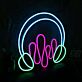 Modernes LED Neonschild Kopfhörer Motiv abstraktes Neon Wandlicht für Musikzimmer Studio Schlafzimmer oder Gaming Raum