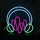Modernes LED Neonschild Kopfhörer Motiv abstraktes Neon Wandlicht für Musikzimmer Studio Schlafzimmer oder Gaming Raum